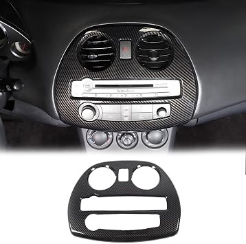 Center Console Multimedia Button Panel Cover Mitsubishi Eclipse 2006-2011, ABS Material Center Control Air Vent Outlet Frame Trim Anti Scratch Accessories Carbon Fiber Pattern