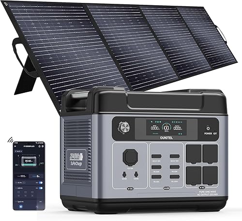 Miniatura 33 de OUKITEL Generador solar P2001 Plus de 2400 W, estación de energía solar de 2048 Wh con 4 salidas de CA (pico de 5000 W), carga completa de 1.5