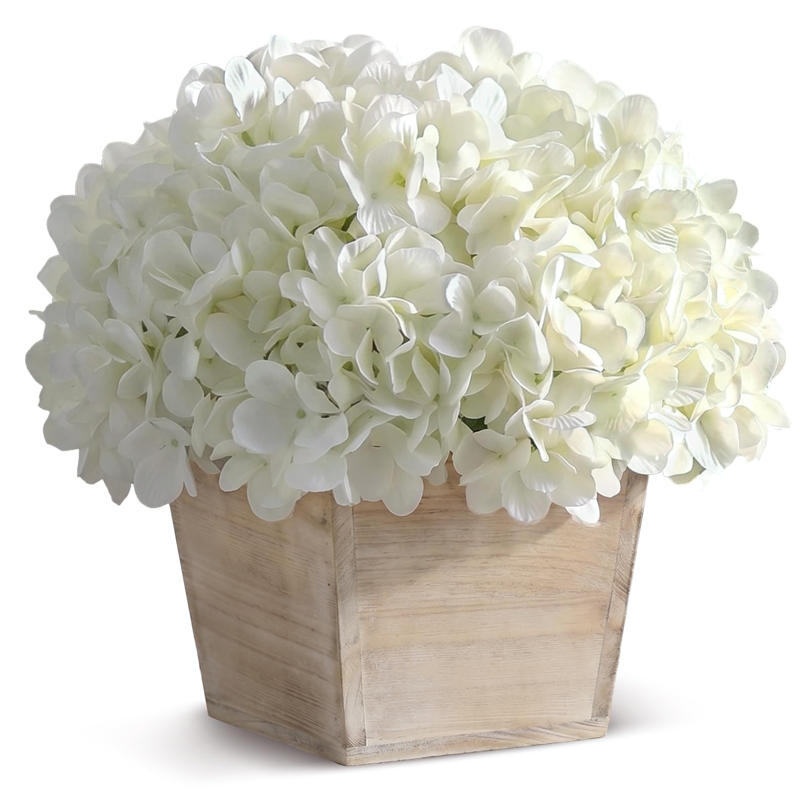 Photo 1 of 10" Artificial Hydrangea Flower in Planter for Table Centerpiece(White)+