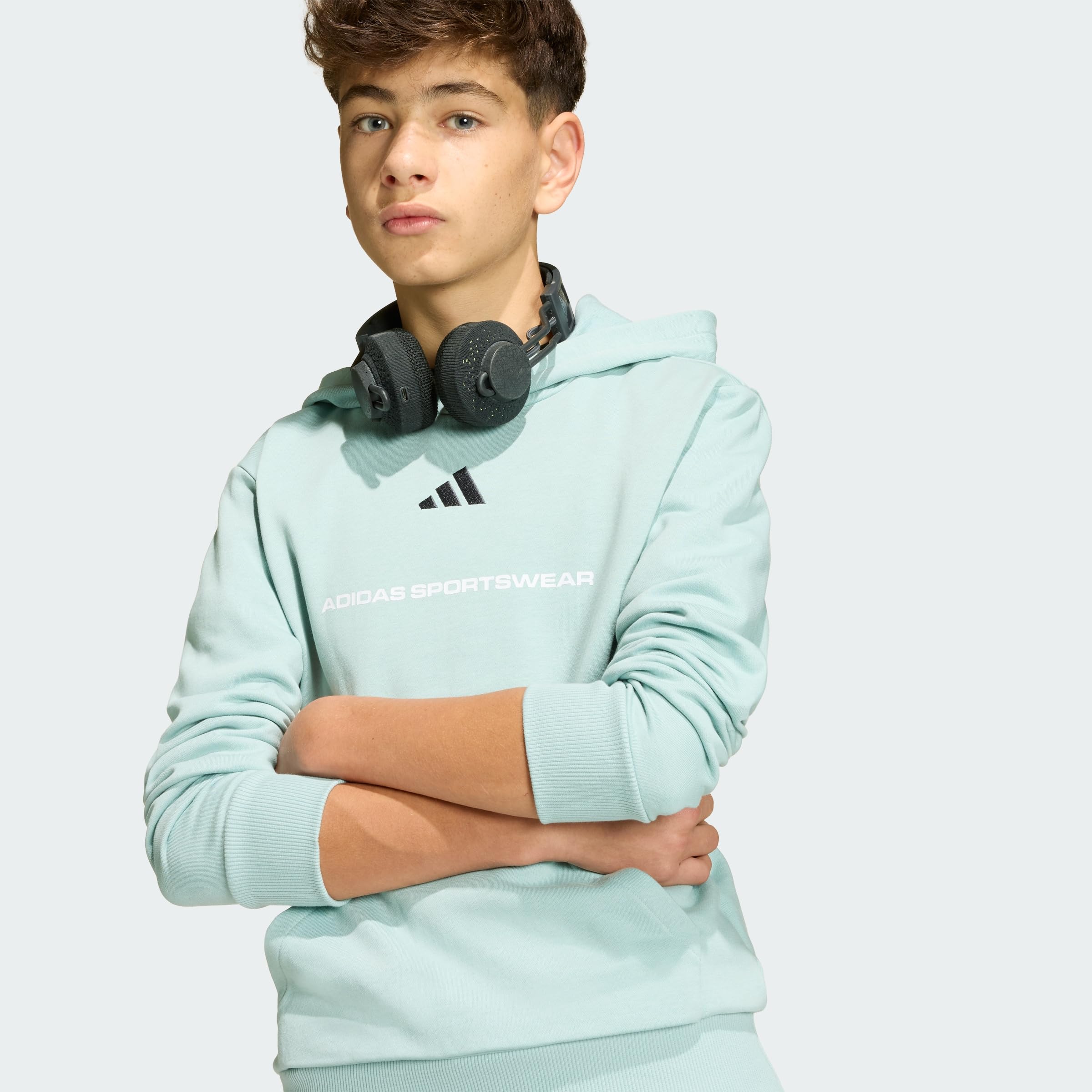 adidas Unisex Kids Slogan Fleece-Hoodie