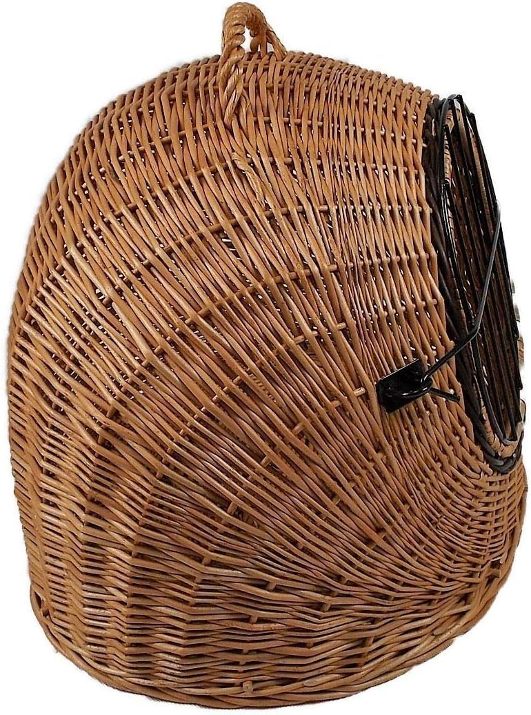 Transportkorb aus Weide für Tiere Braun Gr. L 55x45x47cm abnehmbares Metall-Gitter