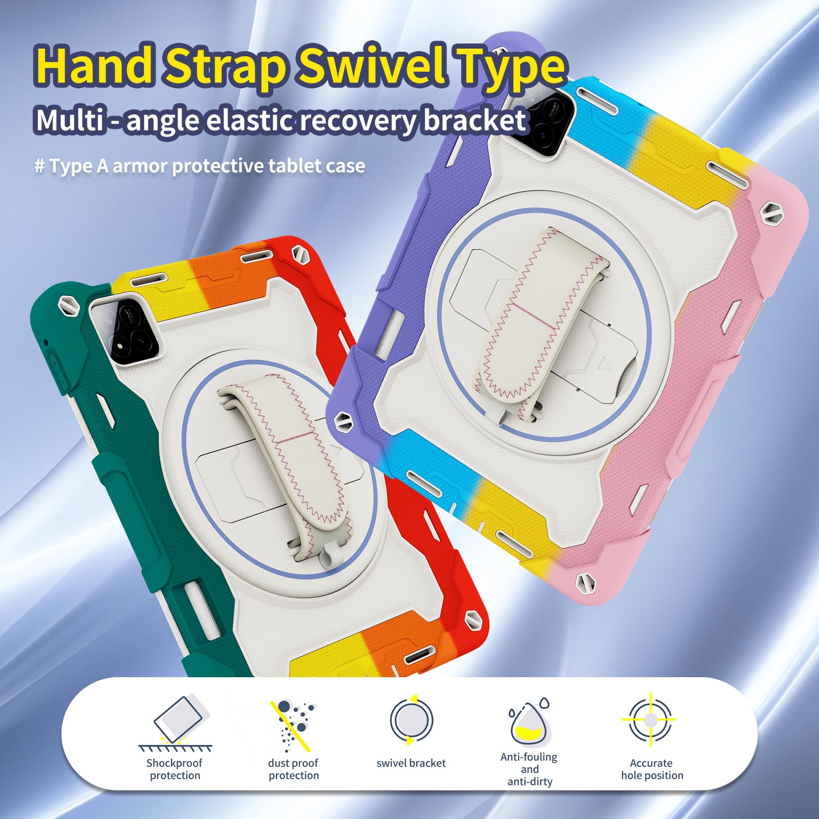 Custodia per tablet Xiaomi Pad 7/7 Pro da 11,2 pollici, custodia antiurto per bambini in silicone resistente con portapenne, tracolla, supporto pieghevole girevole, cinturino da polso
