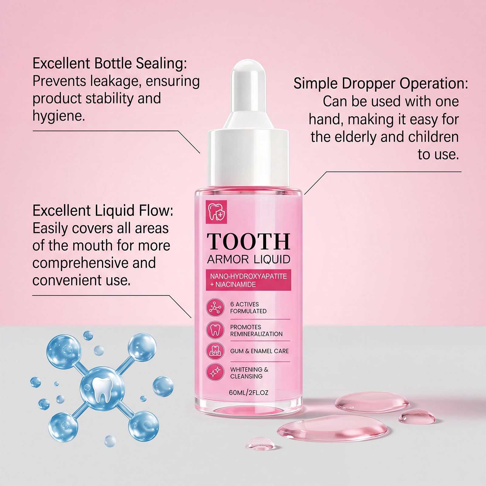 Fluoridfreies Zahnpasta-Serum, Nano-Hydroxylapatit-Zahnpasta. (8PCS)