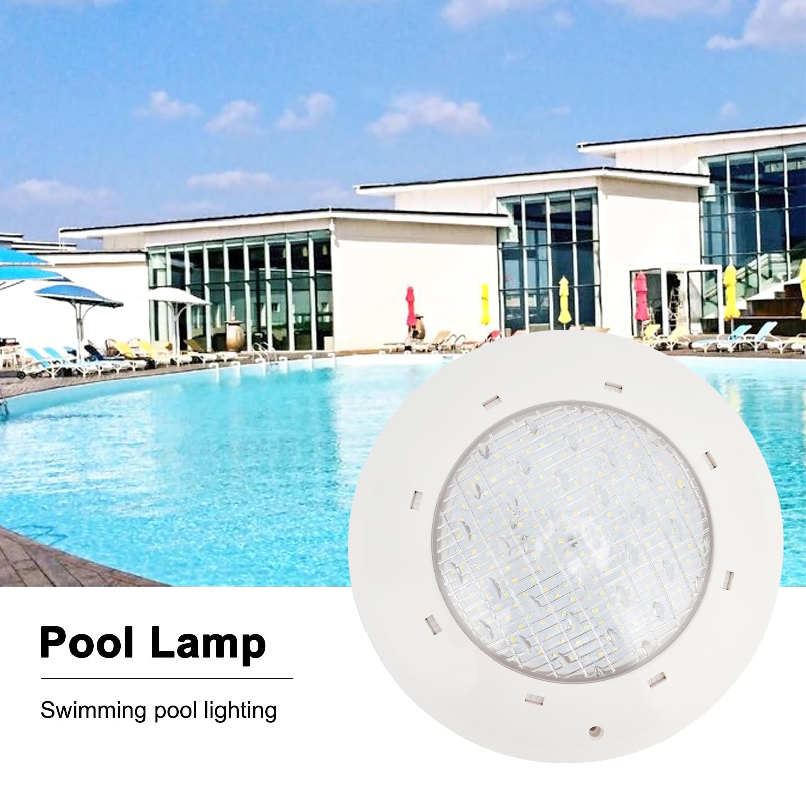 flexman Lampe de Piscine, AC12 V IP68, Éclairage LED Étanche, Lumière Blanche, Lumière sous Marine Murale pour Aquariums, Aquariums, Fontaines, Étangs (18W)