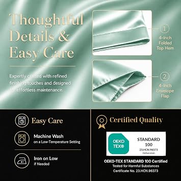 CozyLux Satin Sheets Full, 4-Piece 14-Inch Deep Pocket Sheet Set