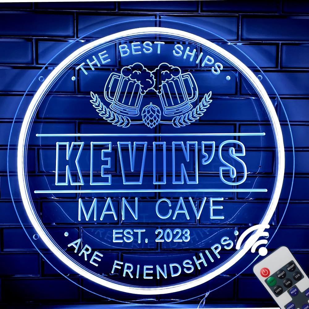 Custom Neon Beer Hops Bar Signs For Home Party-Personalized Beer Hops Name Sign for Man Cave Game Room- Basement Décor Light Up Signs For Him, Dad, Husband (Beer Hops)