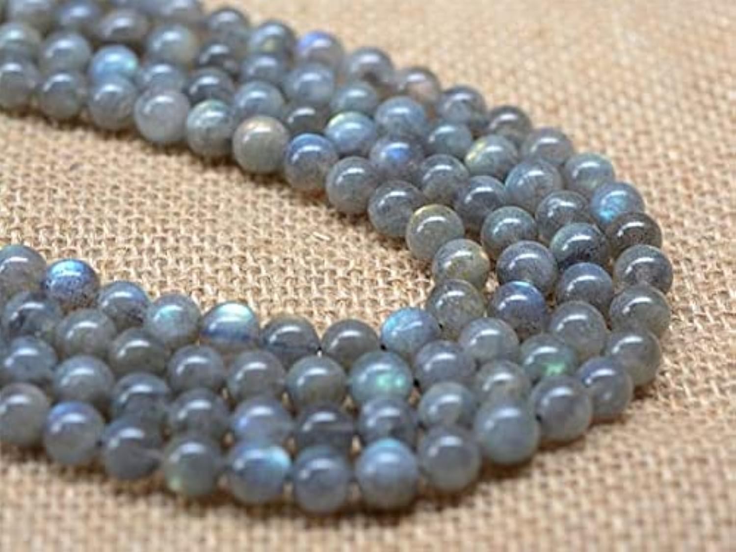 Perles labradorite 8mm pour créer vos bracelets de lithothérapie bien-être à la maison