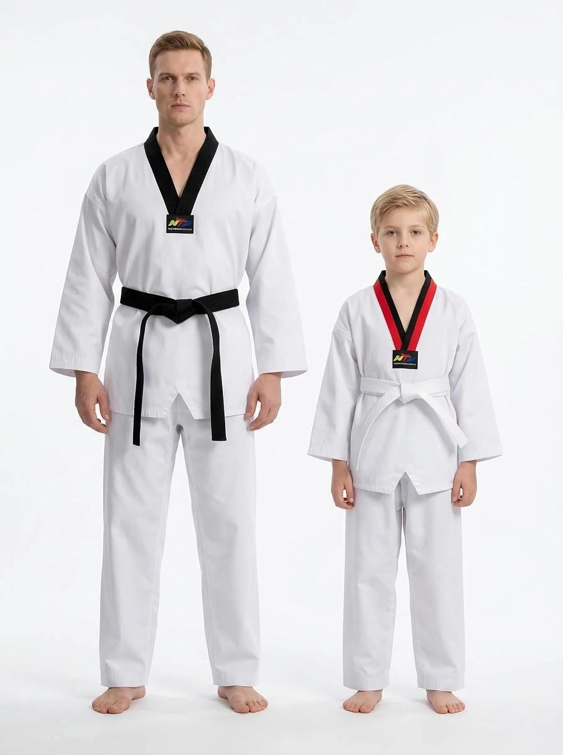Taekwondo Uniform Set for Adults Boys and girls Lightweight Breathable Martial Arts Training Suit with White Belt