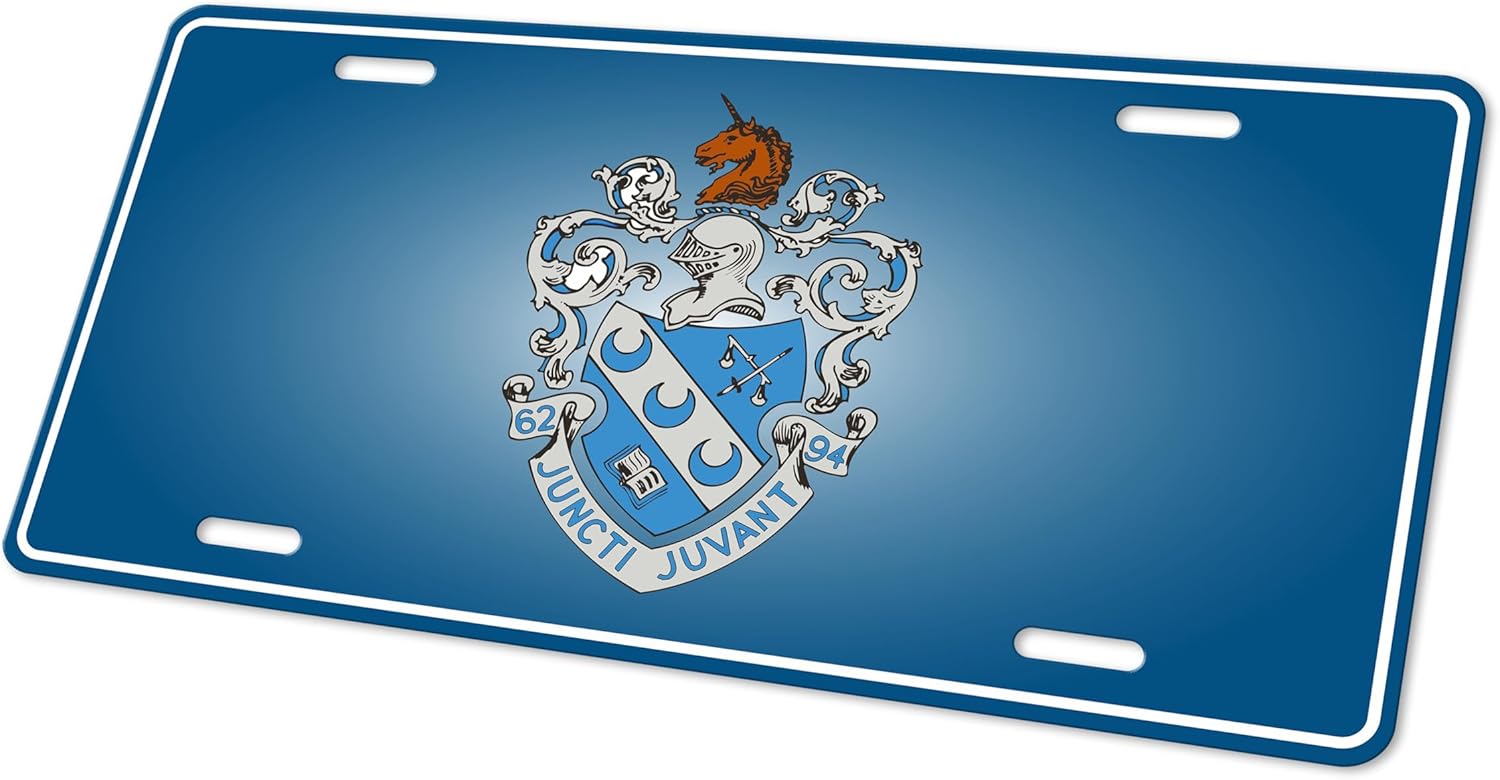 Theta Xi Decorative Aluminum Car Front License Plate - 12” H x 6” W Four Pre-Drilled Holes for Mountain License Frame - Easy Installation Cars, Bikes and Wagons - Ideal Gift for Birthdays, Holidays