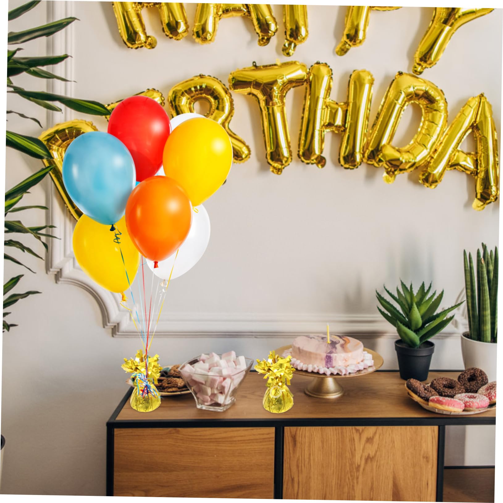 Blocchi di Peso per Palloncini in Alluminio 5 Pezzi, Oro