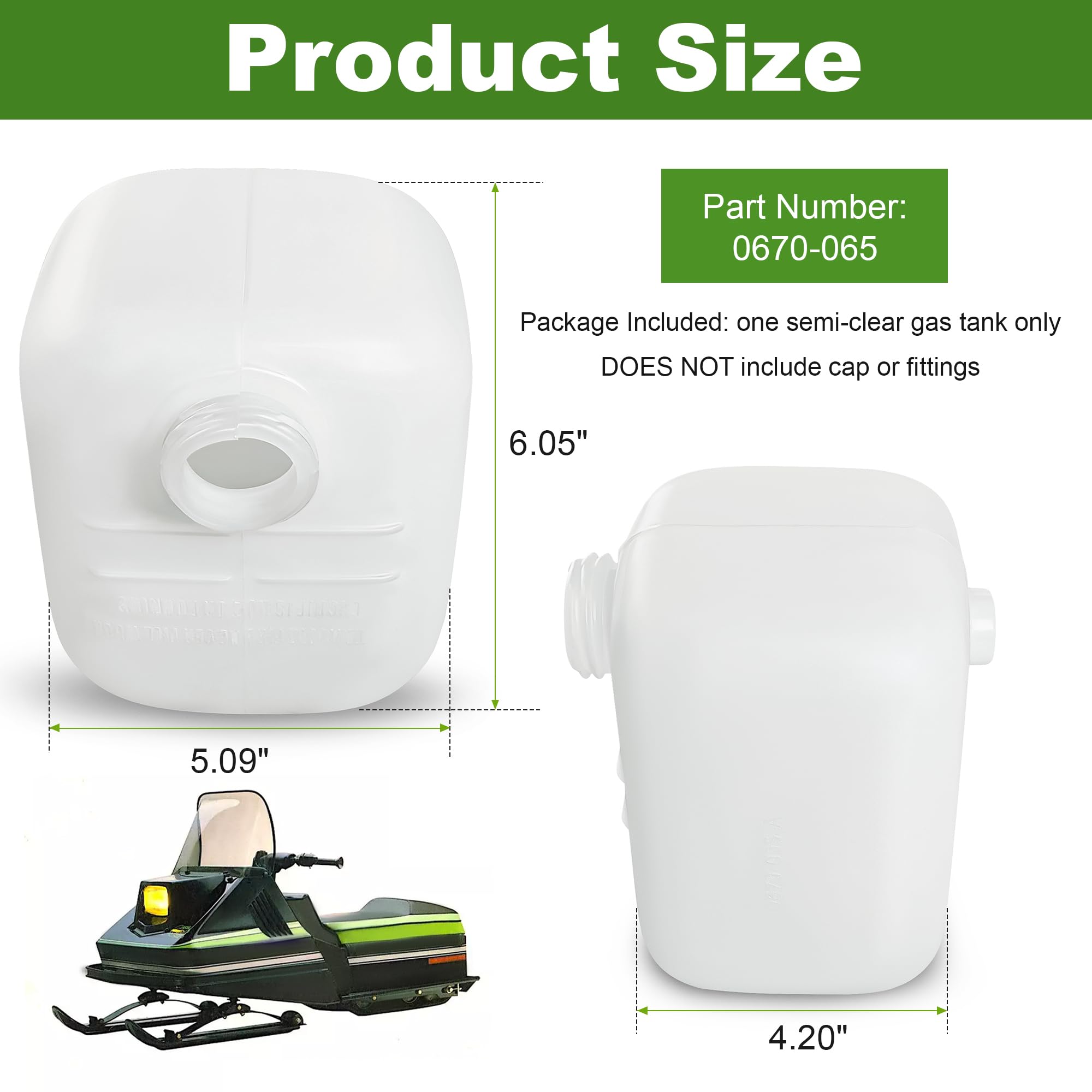 Amazon.com: Jetuplusllc Semi-Clear Gas Tank Fit For Arctic Cat
