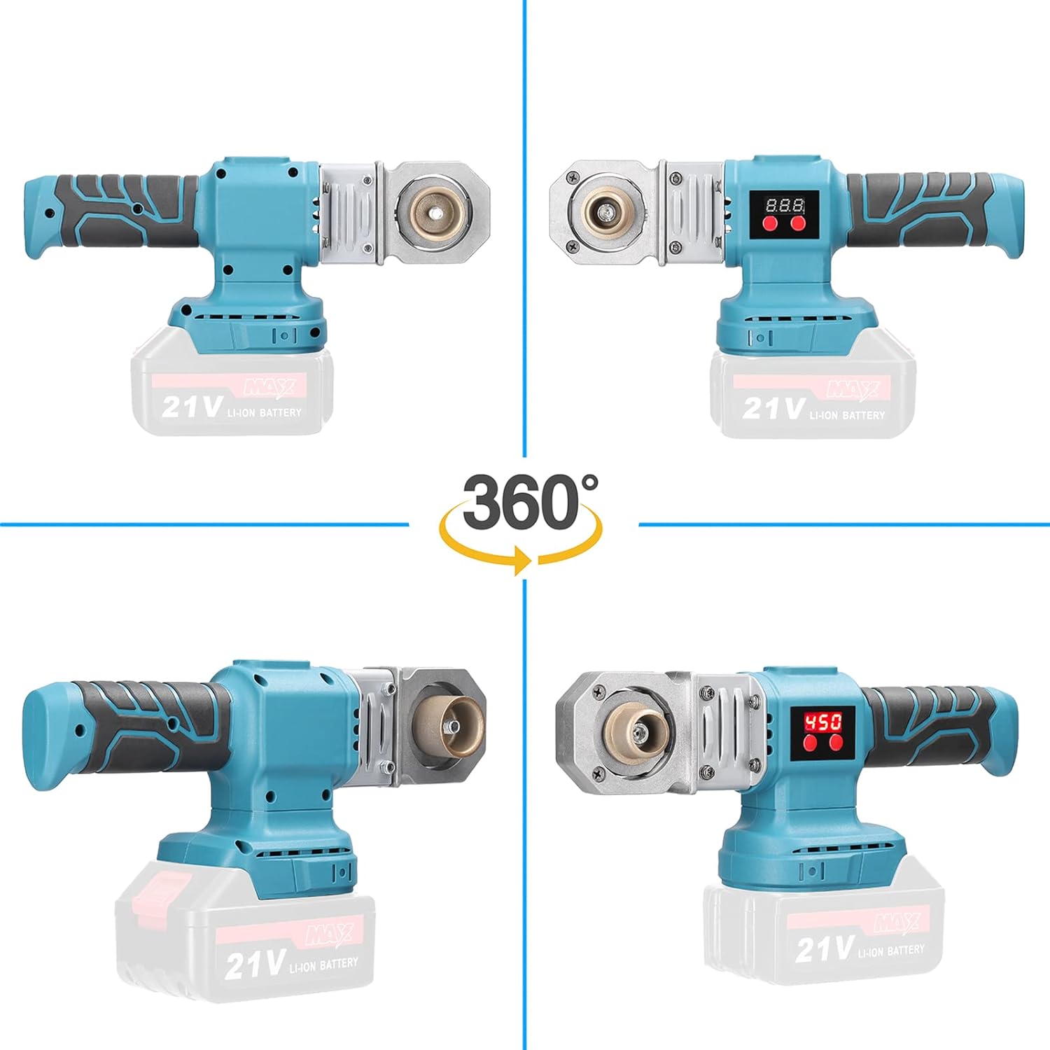 Pipe Welding Machine, Lithium Power Water Pipes Melting Device Household PPR Welding Machine with 20mm 25mm 30mm Replacement Heads Compatible with Battery