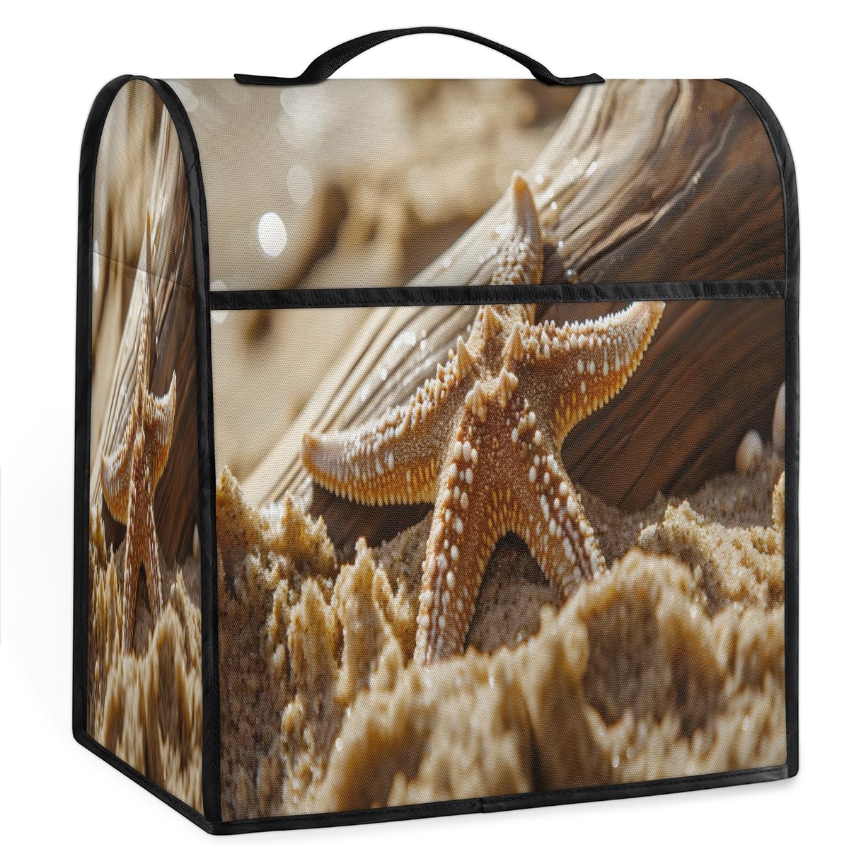 Coffee Maker Cover Beach Starfish Ocean Kitchen Appliance Covers Small Appliance Covers Blender Cover Juicer Cover Dust Covers for Kitchen Appliances with Top Handle and Pockets,Washable,B176