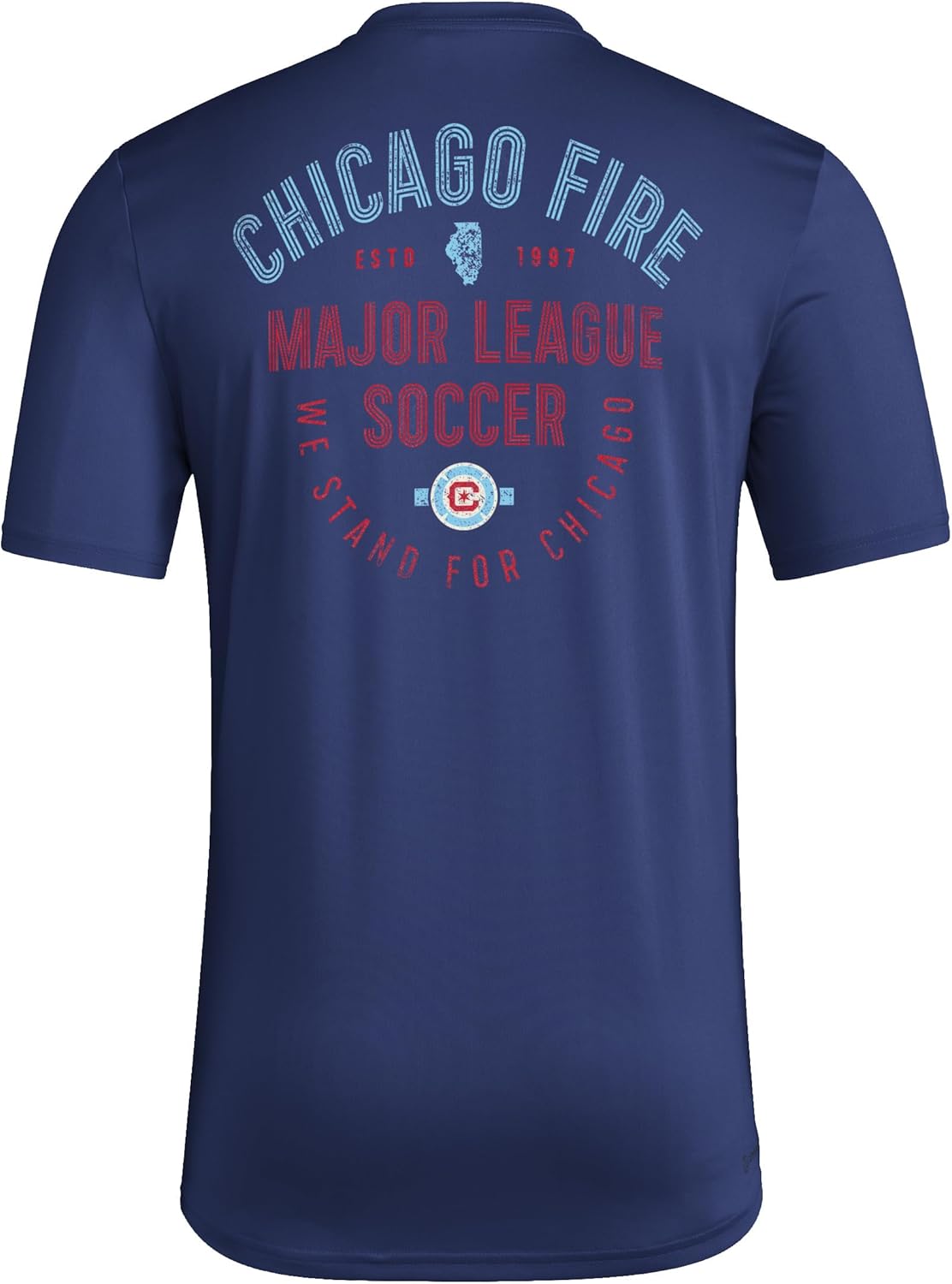 adidas Mens Chicago Fire MLS Short Sleeve T-Shirt - Image 3