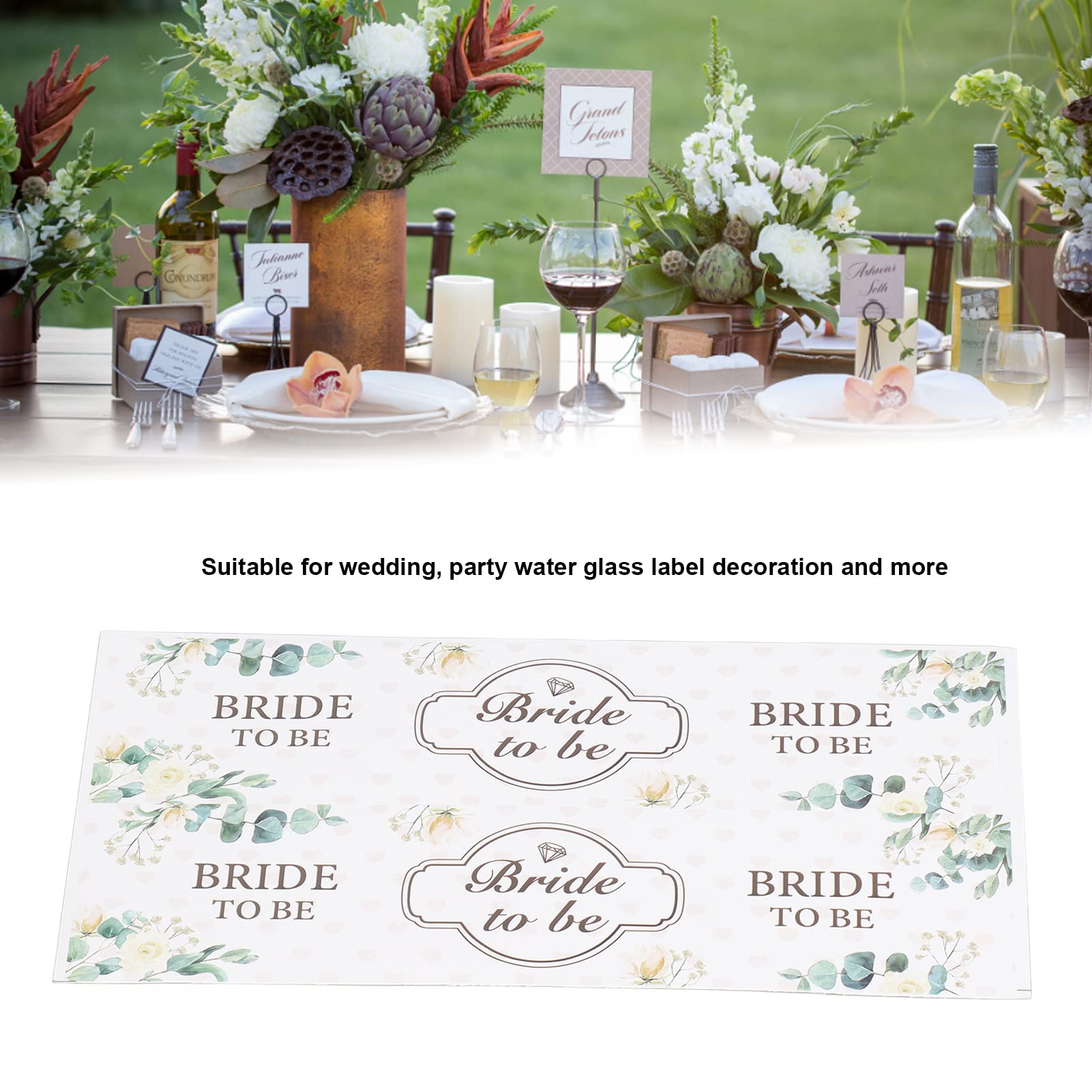 Pilipane 25 Pcs Water Bottle Labels, Personalized Labels, Watertight Labels for Bottles, Floral Watertight Bride to Be Water Bottle Sticker Decoration for Wedding Bridal Shower