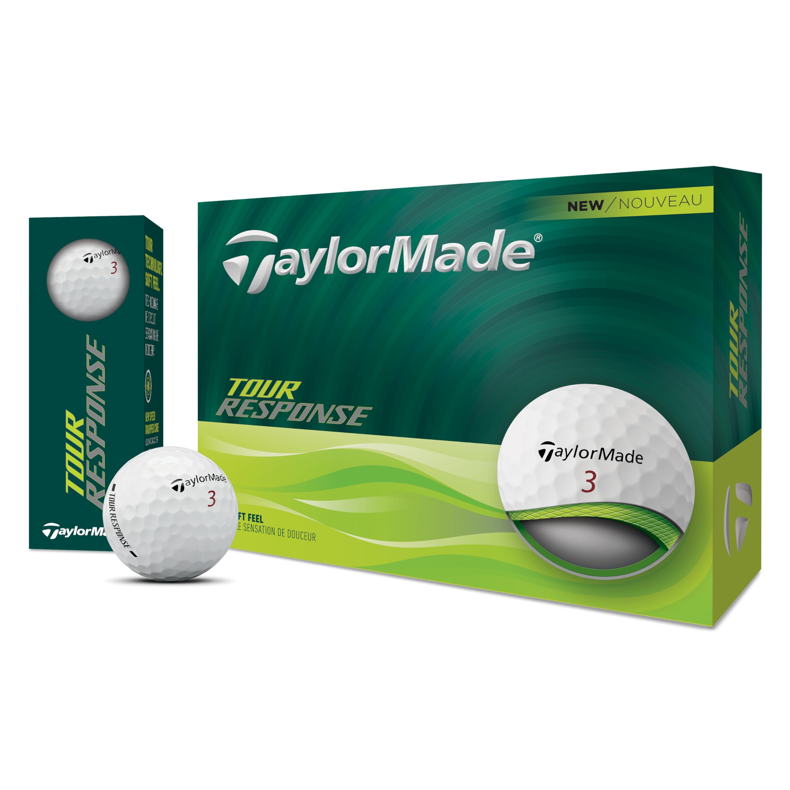 TaylorMade New Tour Response 2025, 12 Balles de Golf