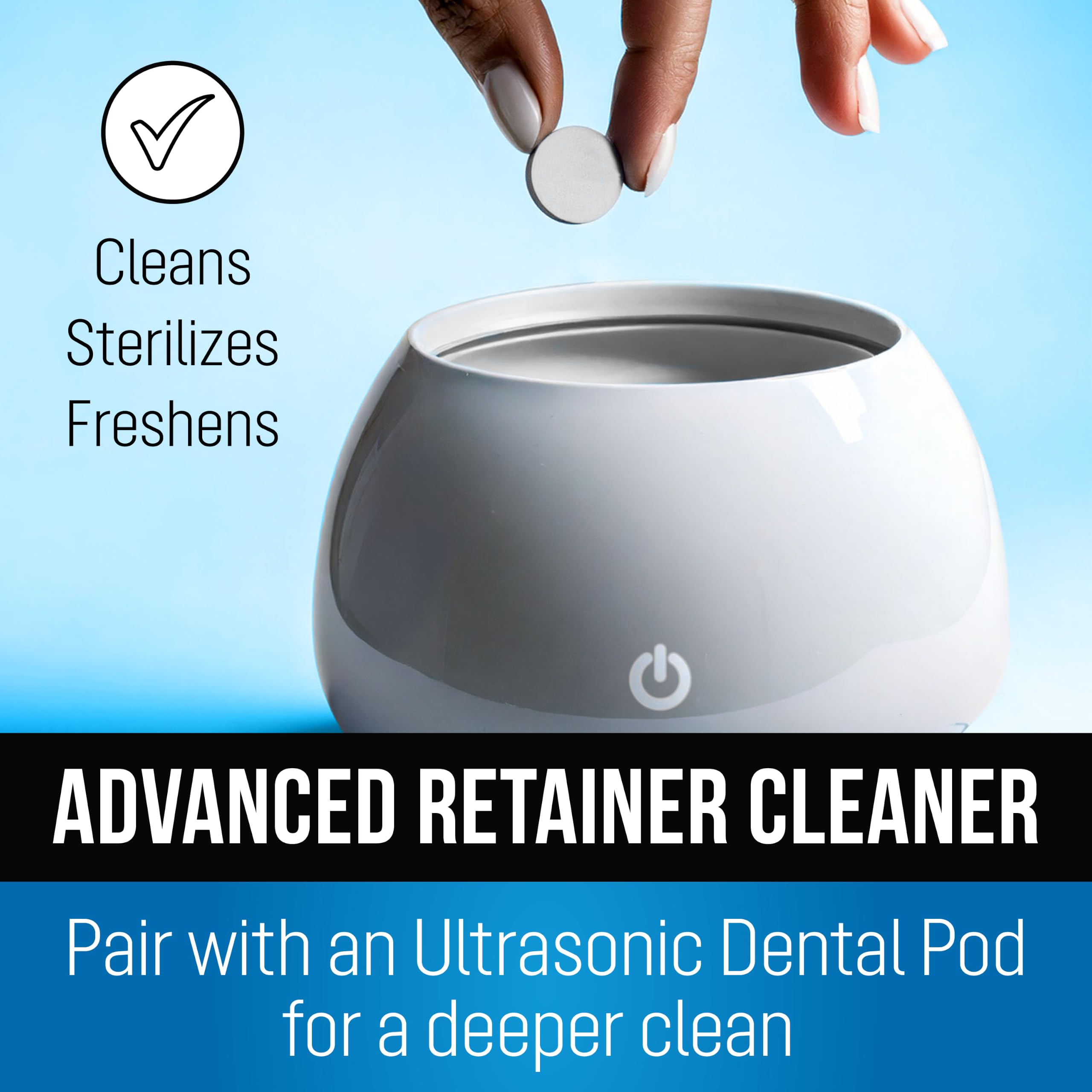 Retainer & Denture Cleaner Tablets - 4 Months Supply (120 pcs) - 3 Min Cleaning of Retainers & Aligner - Dental Cleaners for Odor & Plaque - Fresh & Bright Teeth, Mouth & Night Guard - USA Formulated