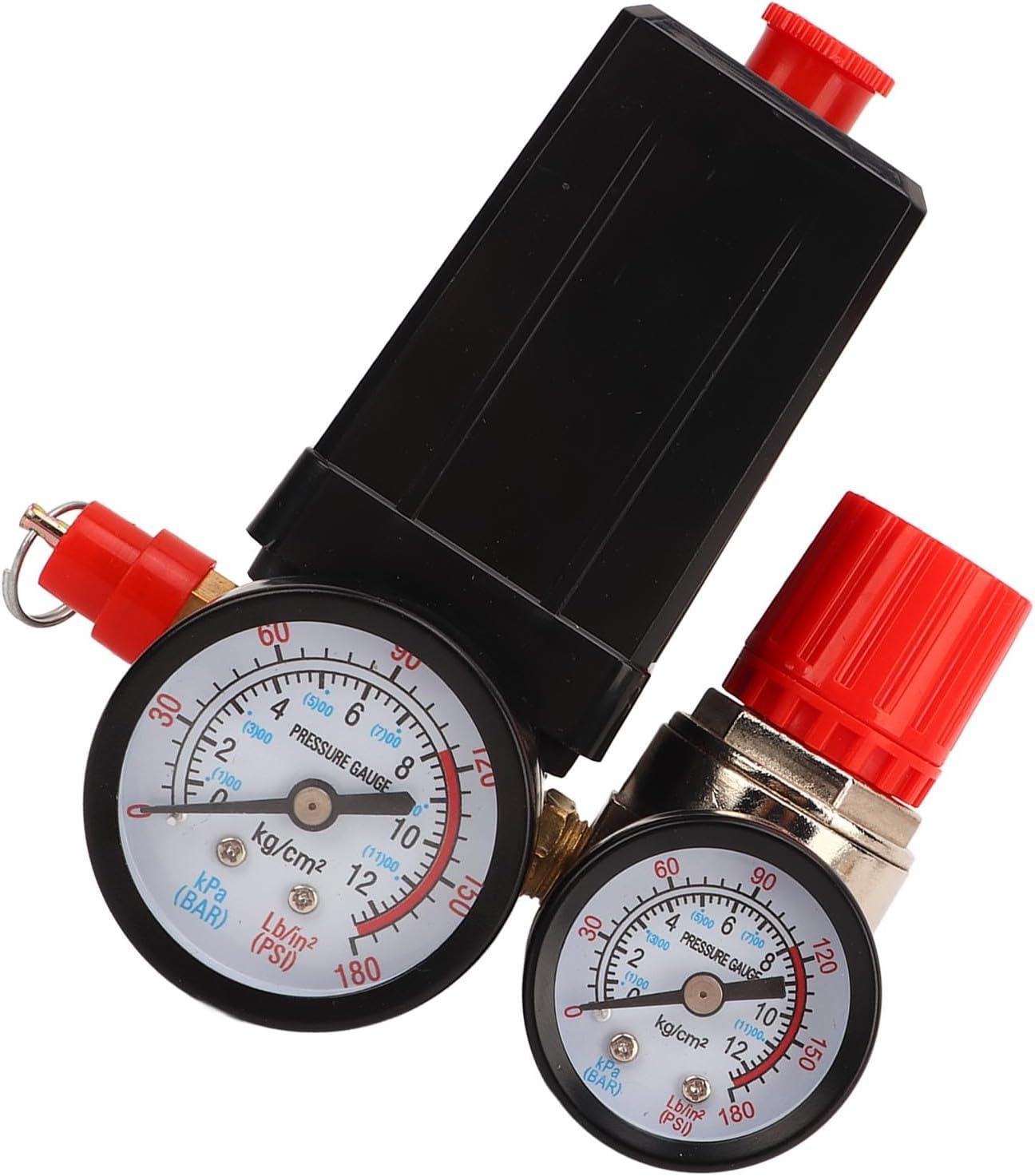 Air Compressor Pressure Switch Control Valve 0‑180PSI Quick Connector 3 in 1 for Automatic Control