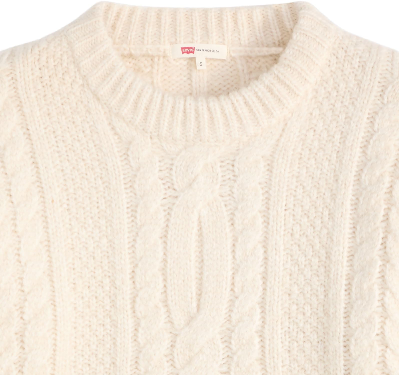 Levi's Donna Pullover Ines Cable con Motivo a Trecce, Relaxed Fit