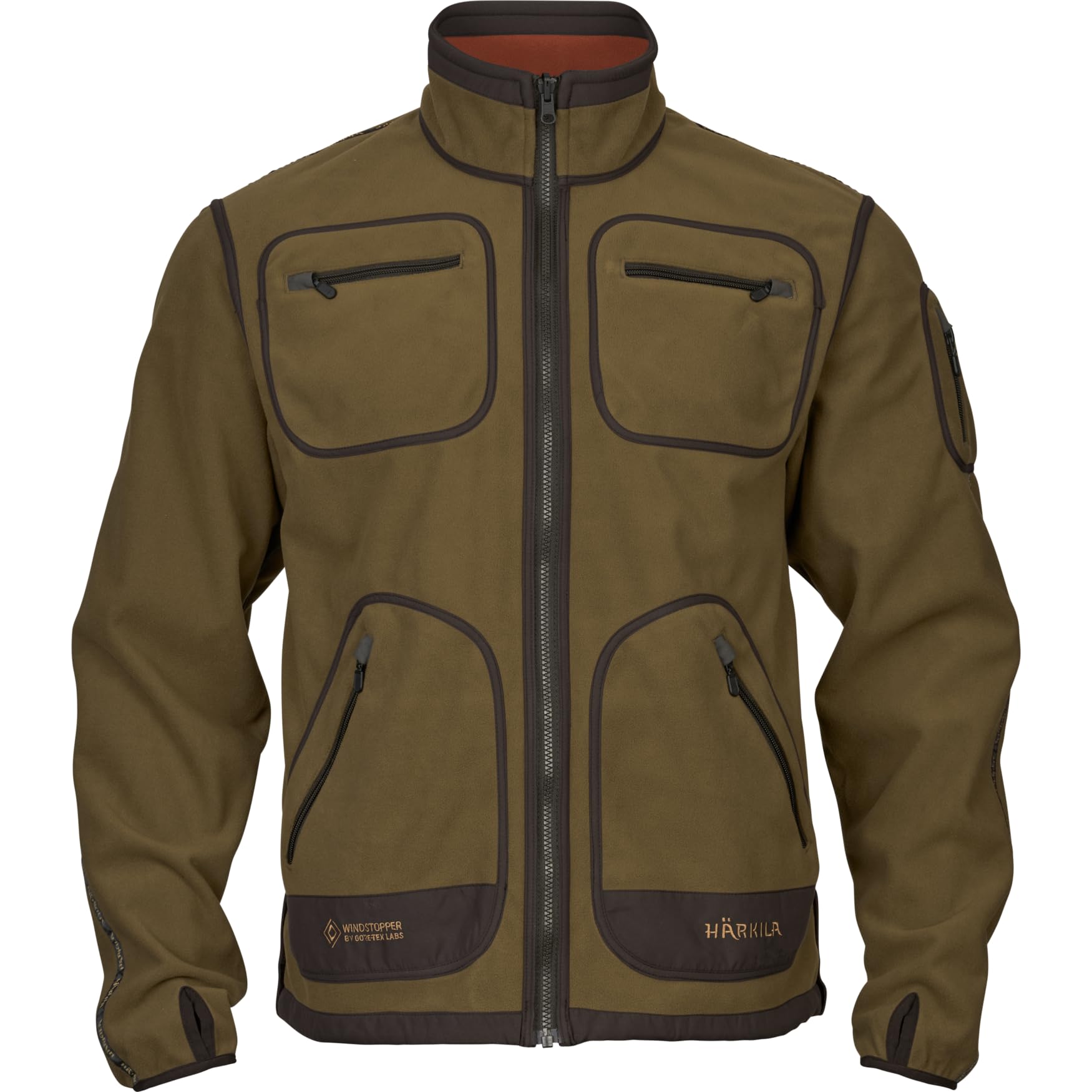 Härkila | Kamko Fleecejacke | Professionelle Jagd Kleidung & Jagd Zubehör | Skandinavische Qualität Made to Last | Farbe: Dark Olive/Arabian Spice, M