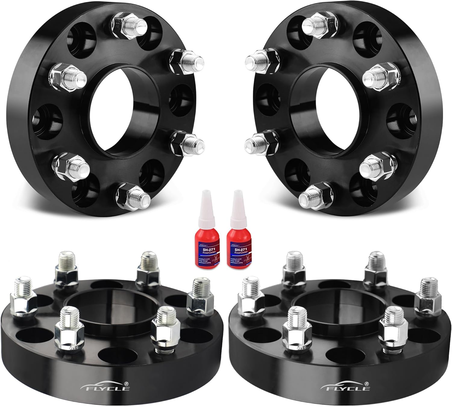 FLYCLE 6x5.5 Hubcentric Wheel Spacers for Silverado Sierra 1500, 2 inch 6 Lug 6x139.7mm Wheel Spacer for Tahoe Suburban Avalanche Yukon Escalade with 14x1.5 Studs & 78.1mm Hub Bore