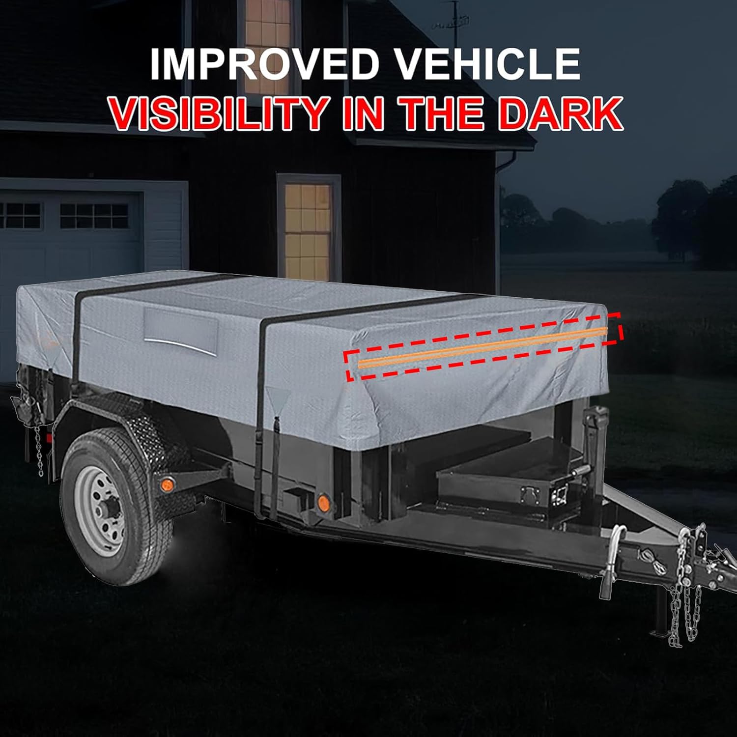 Heavy Duty RV & Trailer Cover, Travel Trailer Toy Hauler & Camper Cover 420D Dust and UV Protection with Tongue Jack Protection Windproof Straps,Grey,7 * 12:(365 * 213 * 60CM)