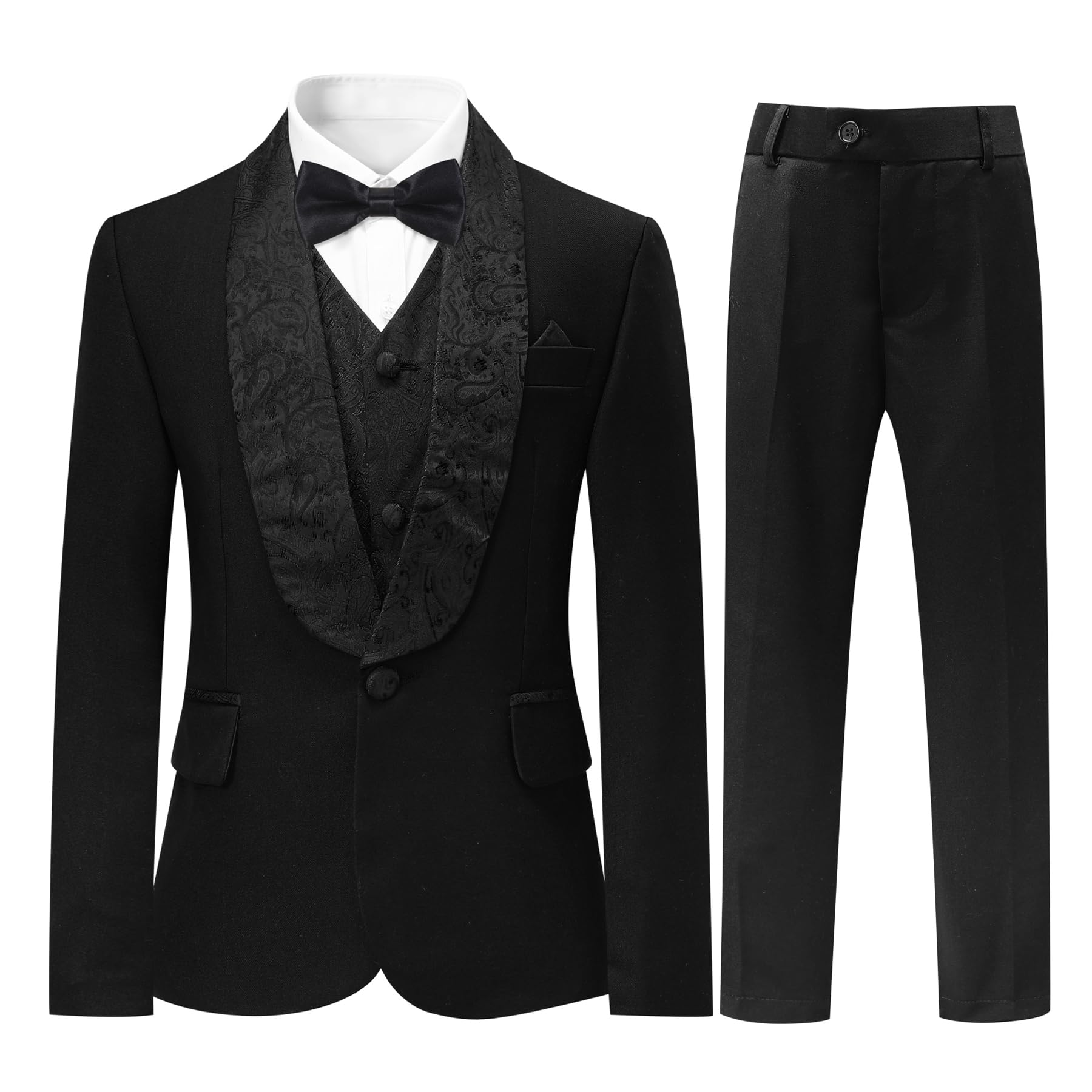 Garçon Costume 3 Pièces Classique Slim Fit Mariage Bal Tuxedo Veste Pantalon Et Gilet