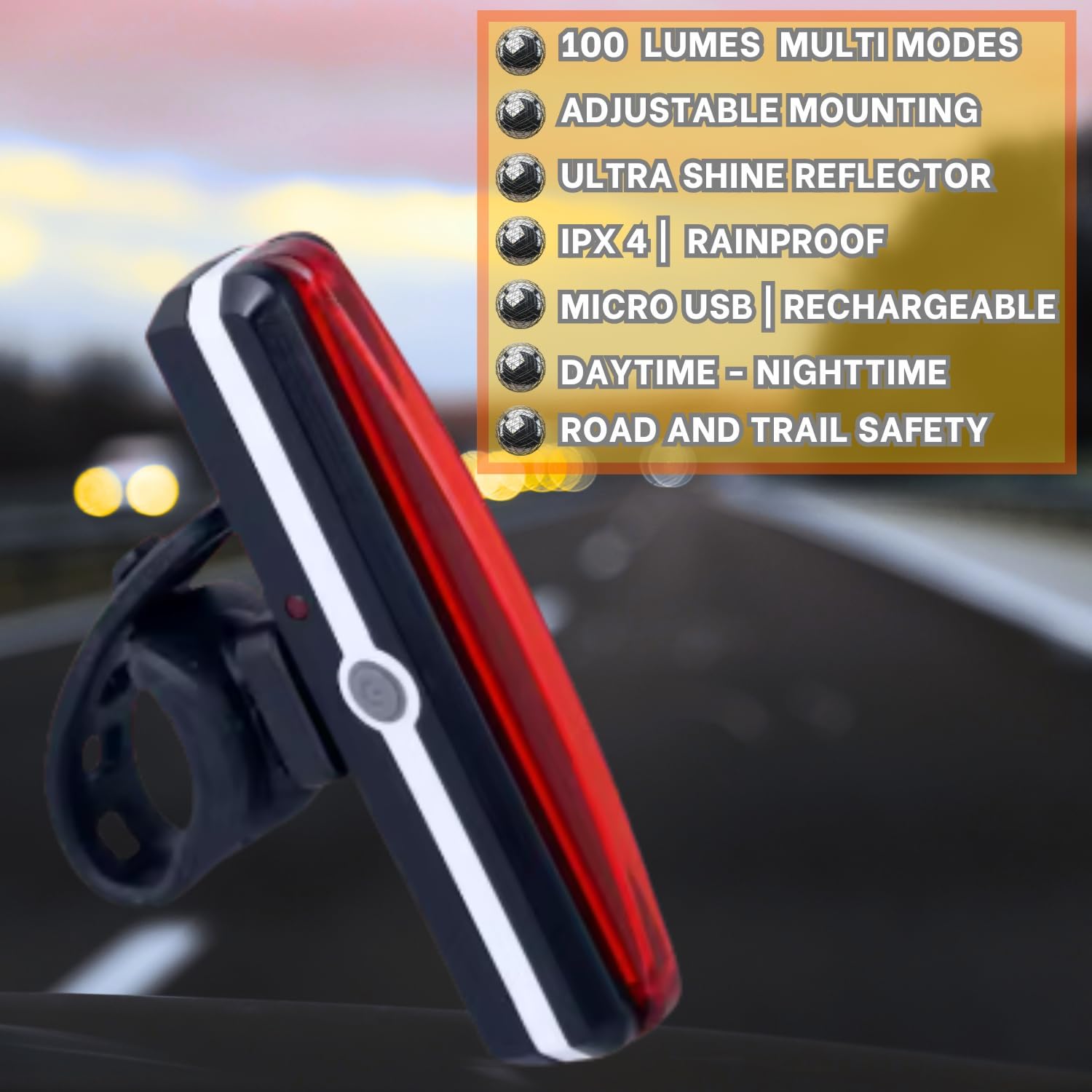 Ultra Bright Bike Lights for Night Riding Rechargeable Led for Bycicles Weather Resistant Multiple Modes. Tubular mounting MTB Road Cyclocross Ebike Mini Bike Scooter