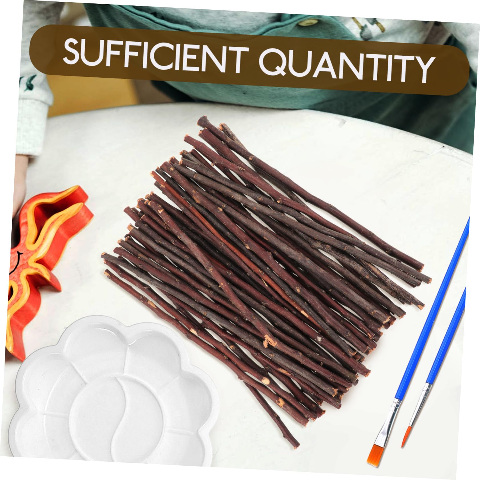 Palitos de Madera Natural Fáciles de Sujetar y Resistentes 50 Forma Redonda para Manualidades Ideales para Proyectos DIY y Decoraciones de Boda