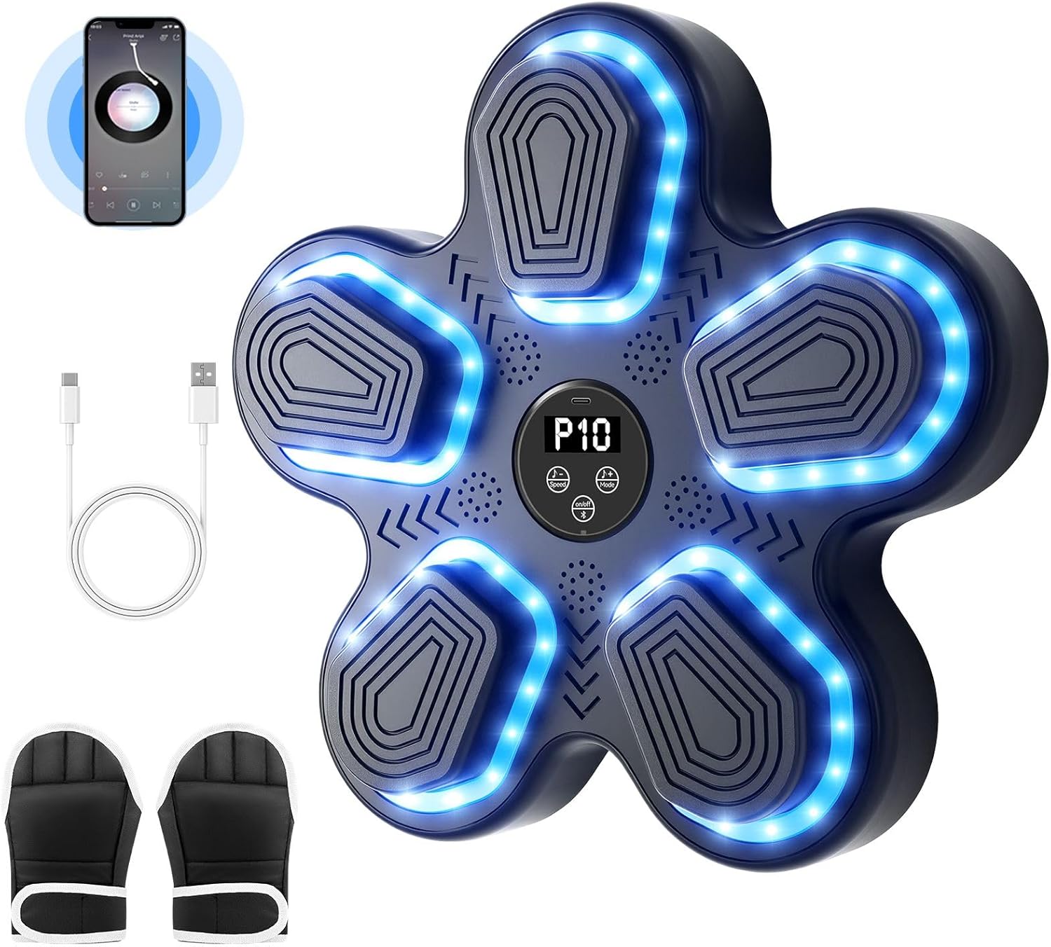Vedere completă a aparatului de box muzical inteligent cu Bluetooth