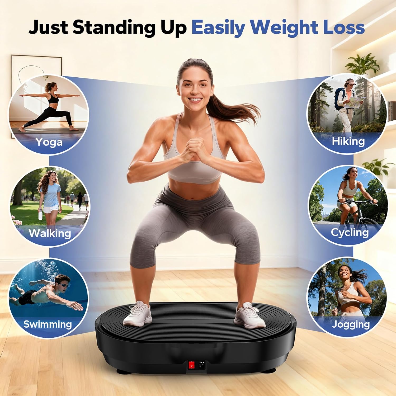 Vibration Plate Exercise Machine, Enlarged Vibration Plate F...