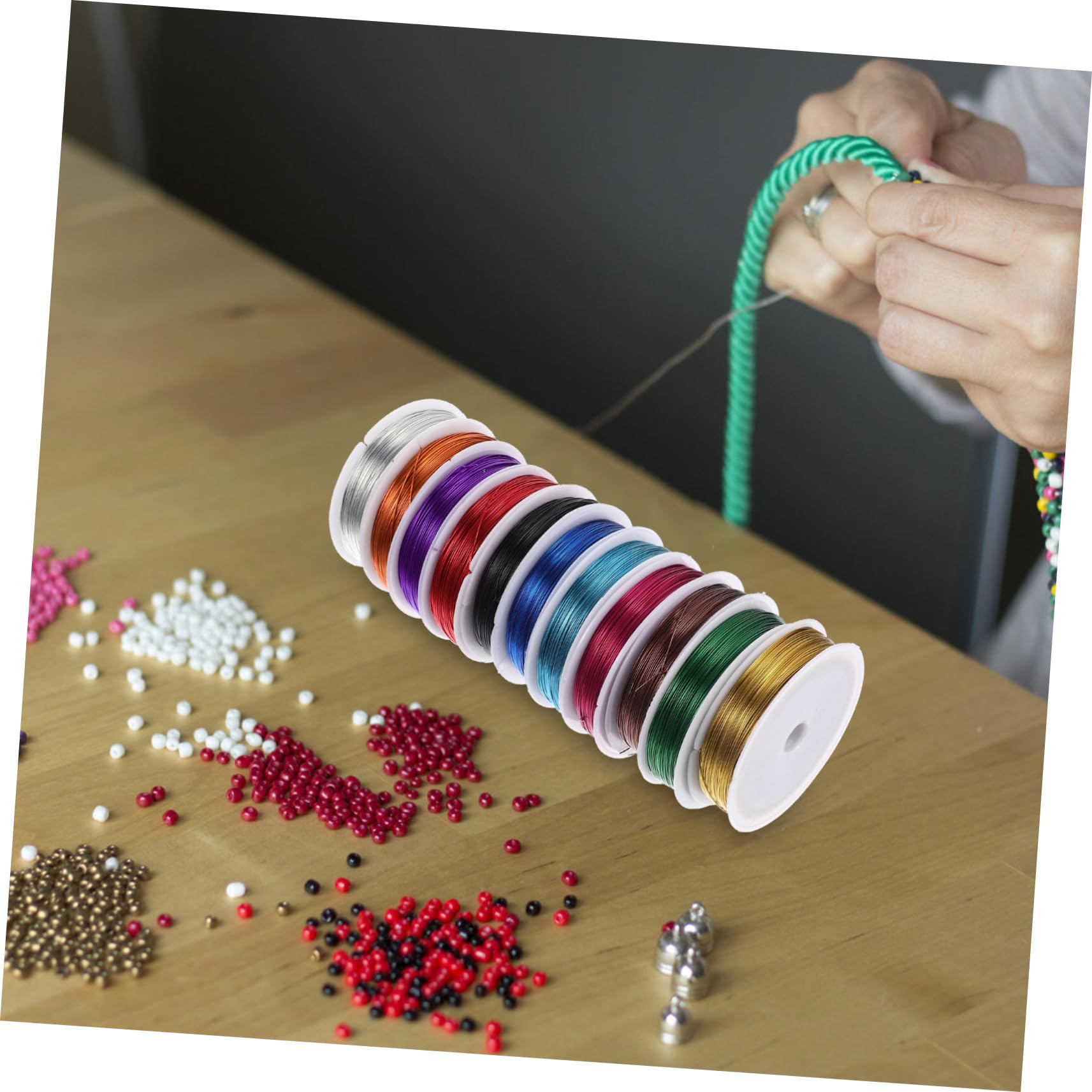 SHINEOFI Alambre de Colores Galvanizado para Bisutería y Manualidades, 11 Rollos, Ligero y Resistente, Adecuado para Proyectos de Bricolaje y Joyería