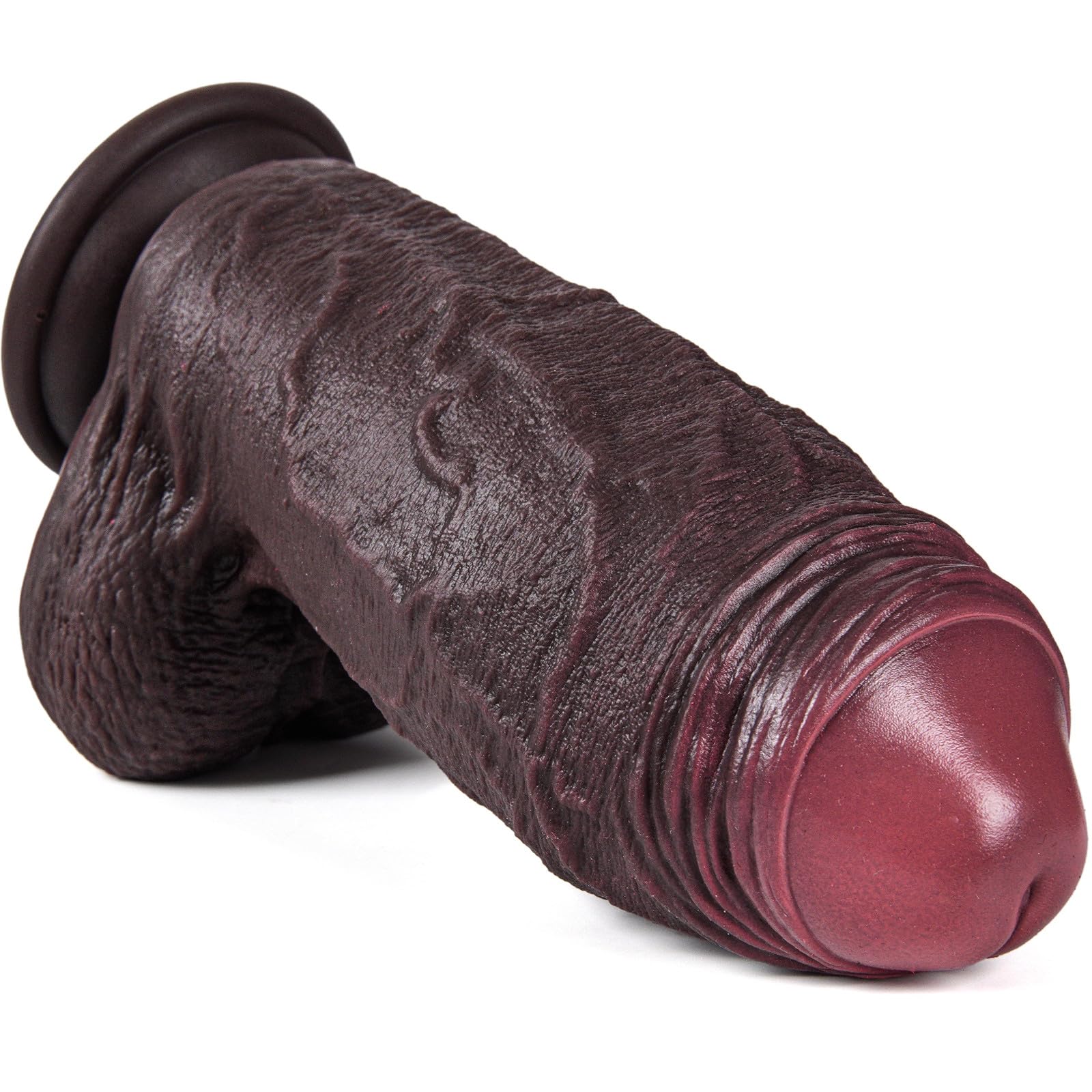 Dildo realistico da 7,5 cm di diametro, dildo oversize non sigillato da 21,7 cm, plug anale XXL, giocattolo anale in silicone nero a doppia densità con ampia base a ventosa, per utenti esperti