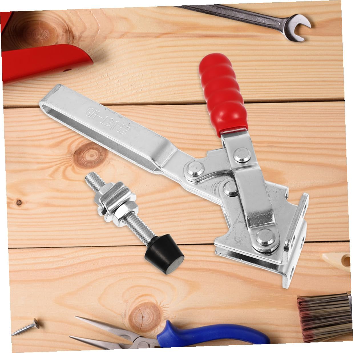 SHINEOFI 2pcs Welding Toggle Clamps Iron Fixed Woodworking Toggle Clamps Quick Release Positioning Welding Tool for Jigs and Fixtures