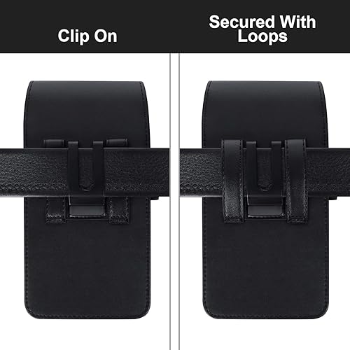 Miniatura 6 de BECPLT Funda negra para iPhone 15 Pro Max 15 Plus 14 Pro Max 13 Pro Max 12 Pro Max Funda negra para cinturón de teléfono móvil Funda con clip para