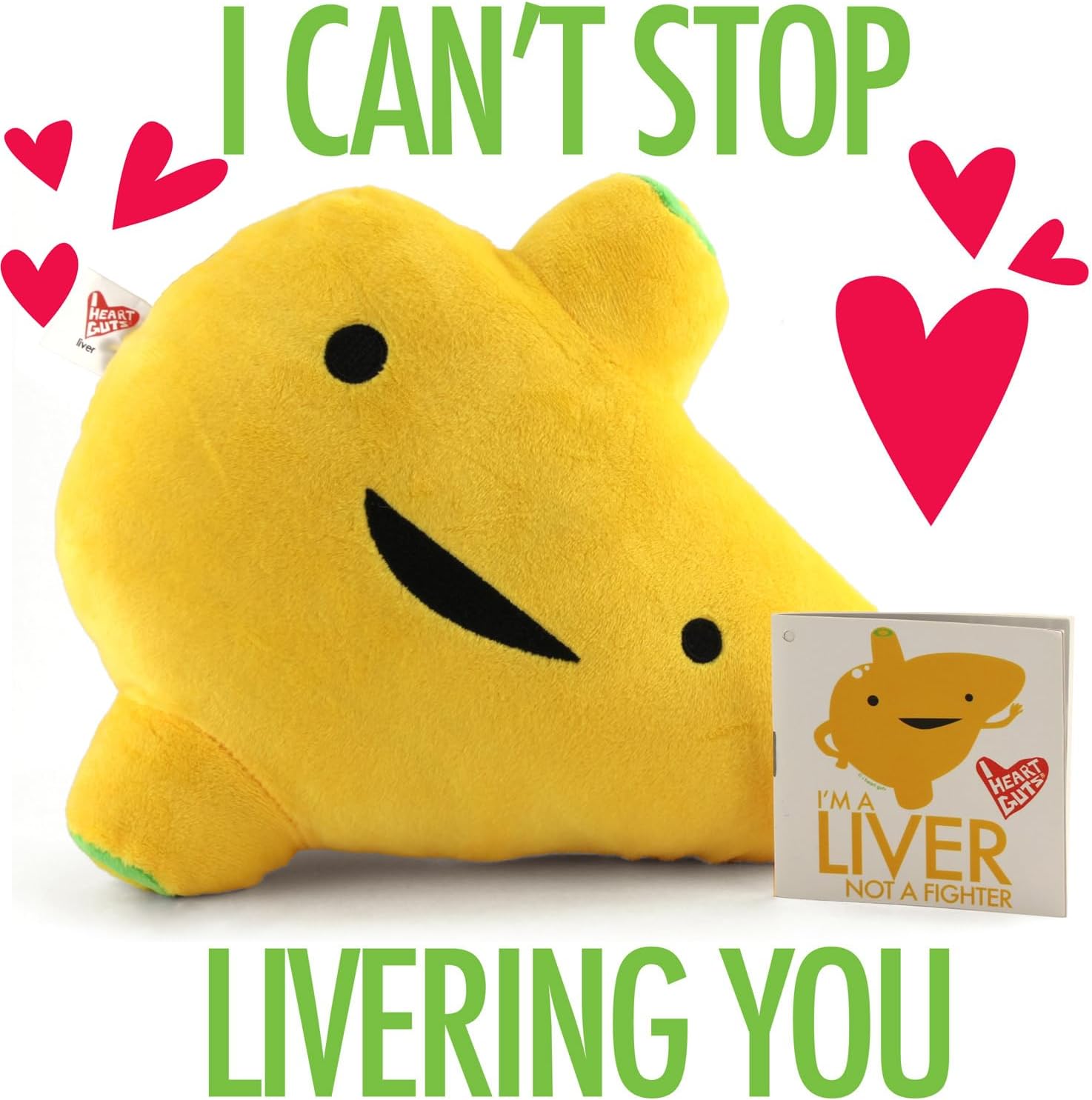I Heart Guts Liver Plush - I’m a Liver Not a Fighter - 11” Educational Organ Stuffed Animals - Cancer Awareness Products/Anatomy Gifts, Transplant Recovery, Cirrhosis, Cancer Support - Image 4