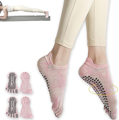 Miniatura 7 de CHUNFO Grip Socks Women Pilates Yoga Sock Non Slip Barre Tie Dye Colorful Dance Cotton Ankle Compression Sock 124 Pairs