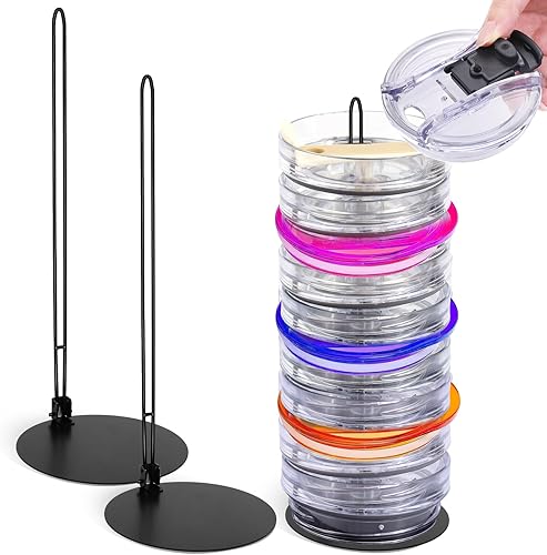 XANGNIER Organizador de tapa para vaso, paquete de 2 organizadores de tapas para armarios de cocina, soporte para tapa de botella de agua para