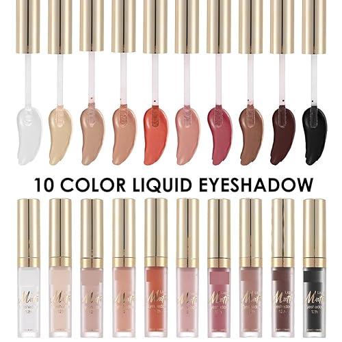 Miniatura 4 de MAEPEOR Sombra de ojos líquida mate, 8 colores, sombra de ojos cremosa, suave y cremosa, de larga duración e impermeable, sombra de ojos ligera (P01