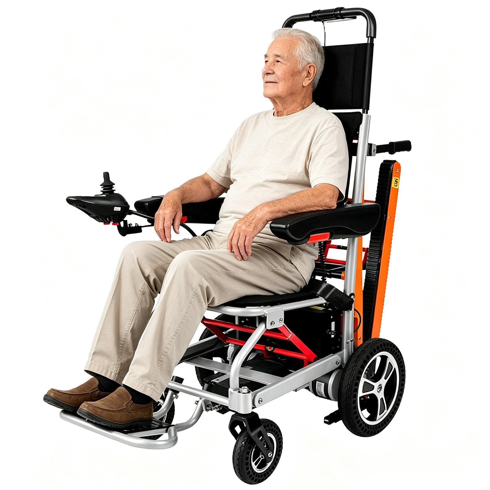 Silla Salvaescaleras Eléctrica,Silla Salvaescaleras Plegable Y Portátil,Silla De Ruedas Eléctrica,Motor Sin Escobillas De 200 W,Batería De Litio De 13 A,para Personas Mayores Silver