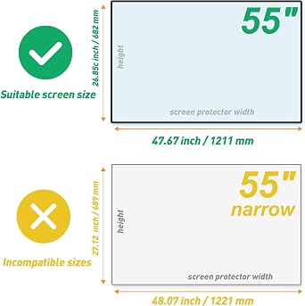 55 Inch Anti-Glare TV Film - Anti- Blue Light Screen Protector, Filter Blocking Blue Light From 400 To 450Nm, Protection Eyes