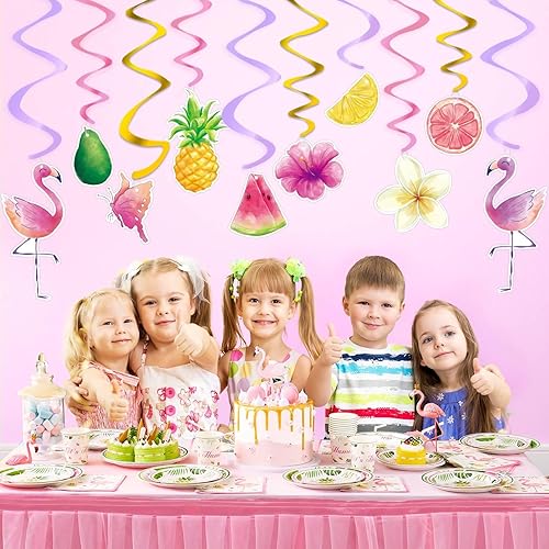 Miniatura 42 de Remolino colgante para fiesta de dinosaurios para niñas, 20 piezas, decoraciones de fiesta de cumpleaños de dinosaurios para niños, baby shower