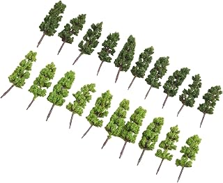 20 Pcs Miniature Model Trees for HO Scale Train Layouts, 1:200 Green Scenery Accessories for Railway Dioramas, Sand Table Decor and DIY Craft Projects