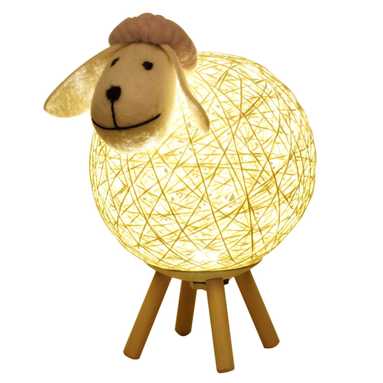 Small night light,HEIMAO Dimming LEDs Night Light for Kids Cute Sheep Remote Controller Yarn-ball Design Hand-woven Lampshade Moon Lamp with Timer Function Nursery Lamp USB Nightlight for Bedroom Hom