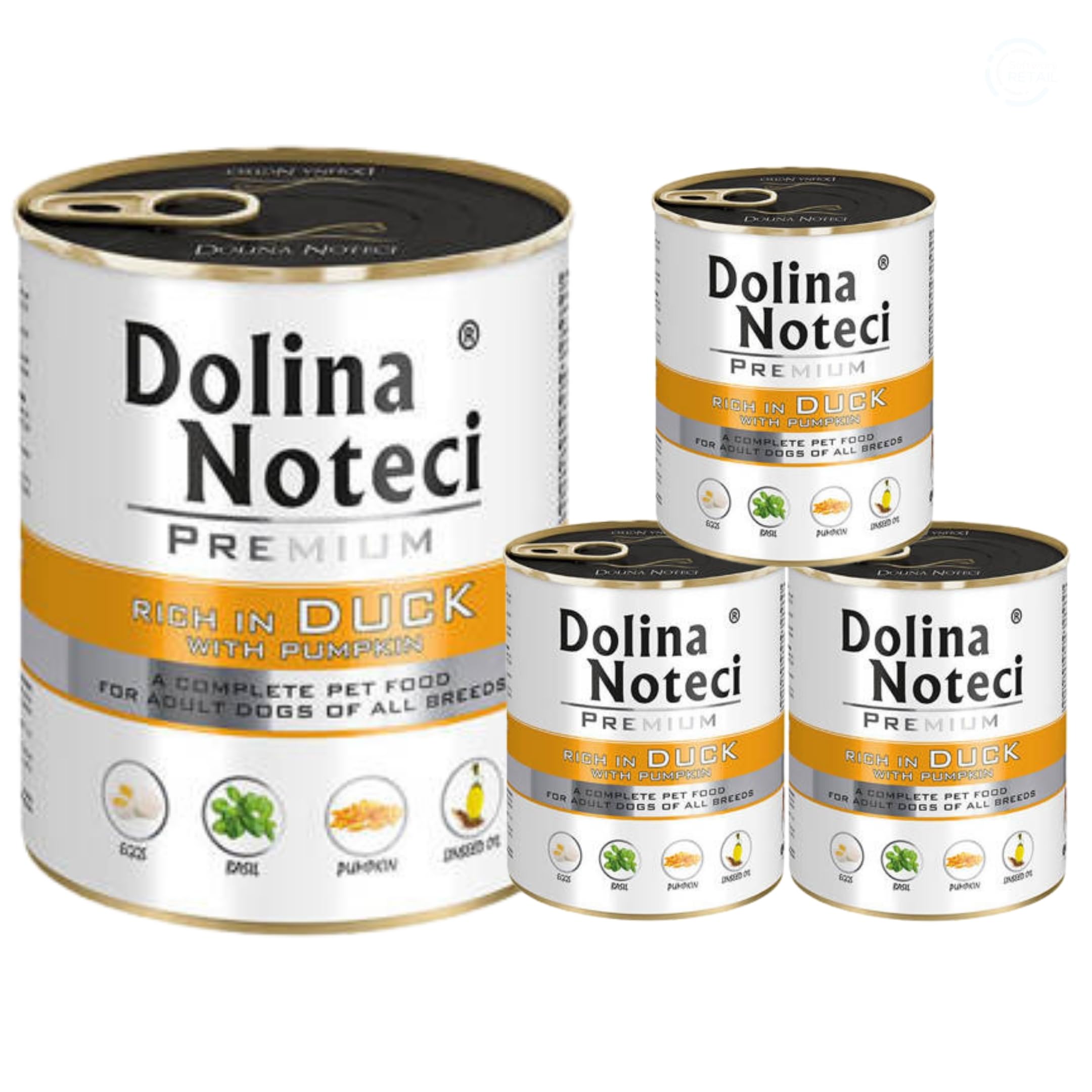 Dolina Noteci Premium Wet Dog Food, Duck with Pumpkin, Gluten-Free (4x800g)