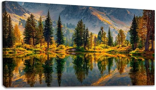Miniatura 24 de 30"x 60" Canvas Wall Art Rustic Mountain Farmhouse Vintage Wyoming Grand Teton Framed Pictures Painting Print Large Wall Art for Living Room Bedroom