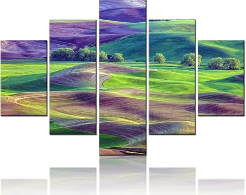 Vista 10 de Paisaje de 5 piezas pintura sobre lienzo