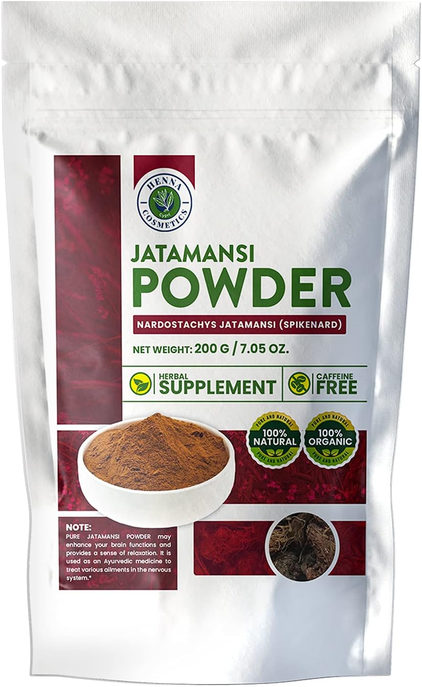 Jatamansi Powder (Rhizome) | Spikenard | Nardostachys Jatamansi | 200 Grams | 100% Natural, Pure, Organic | Henna Cosmetics Cypri