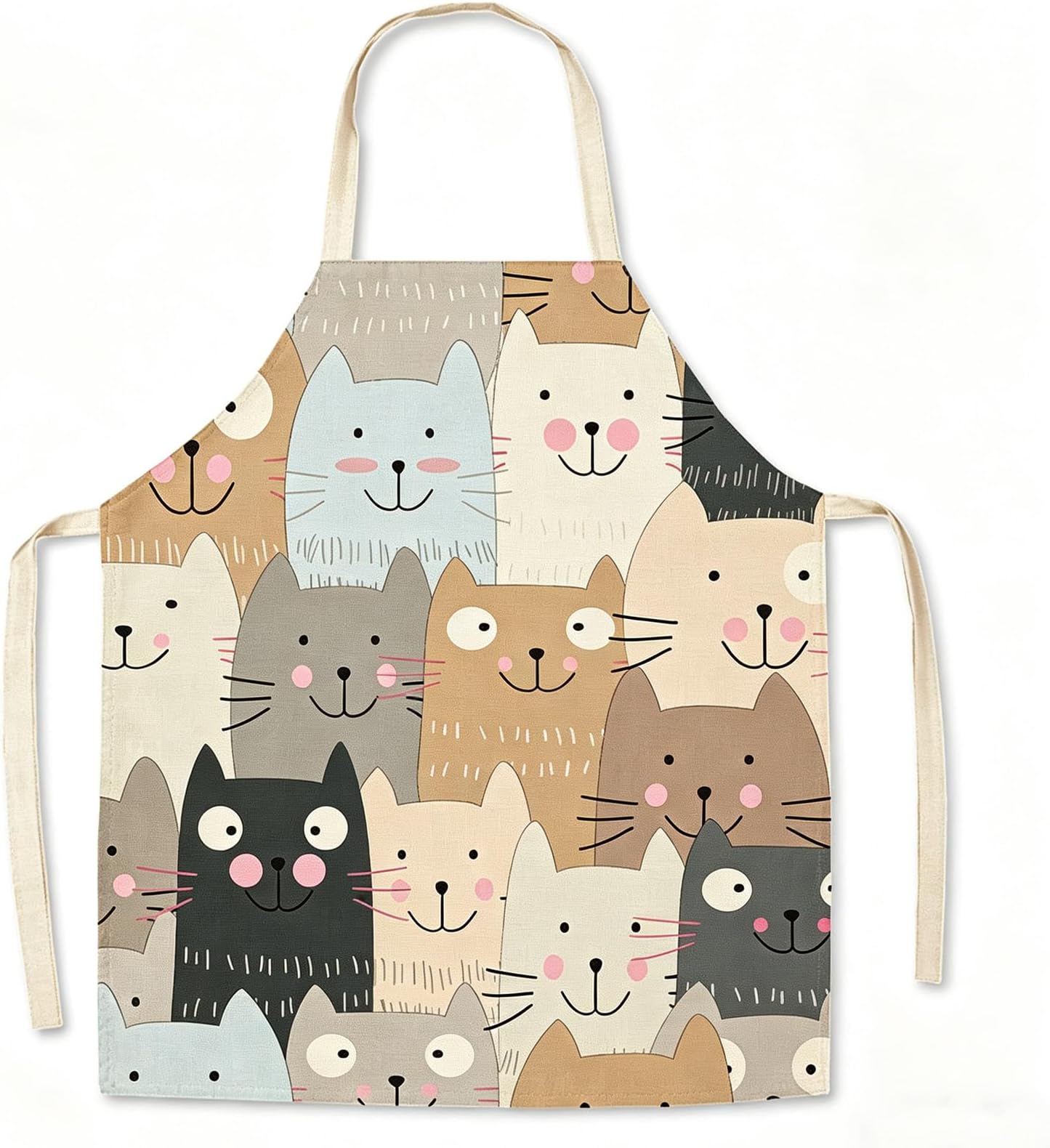 Cat Apron Cute Cooking Apron for Women Men Chef Funny Aprons Kitchen Baking Painting Gardening and Party