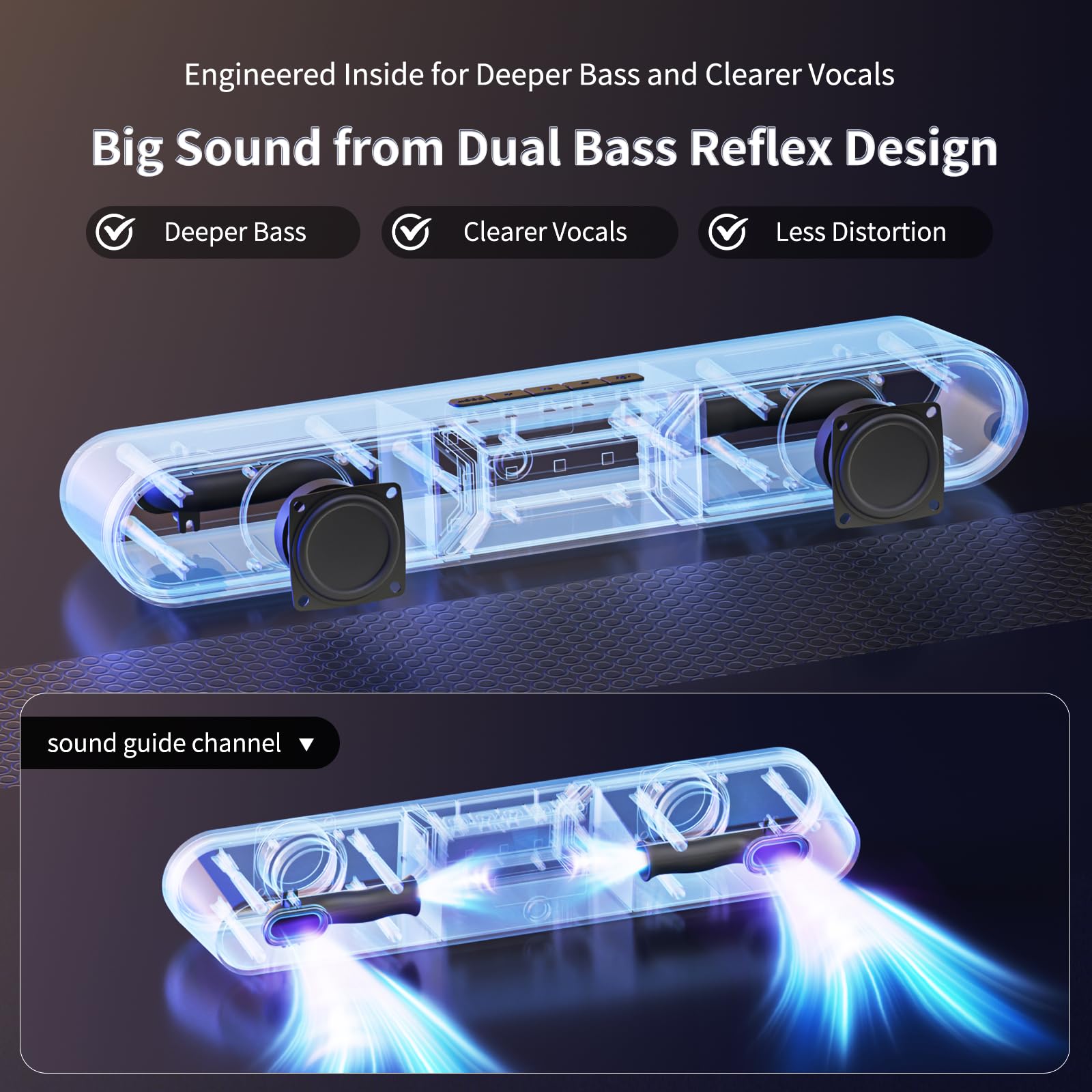Altoparlanti per computer per PC desktop, soundbar Bluetooth per PC con doppio bass reflex per monitor, altoparlanti da gioco RGB alimentati tramite USB con ingresso cablato, suono stereo per laptop